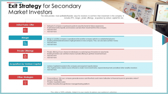 Exit Strategy For Secondary Market Investors Ppt Show Designs Download PDF Exit Strategy For Secondary Market Investors Ppt Show Designs Download PDF