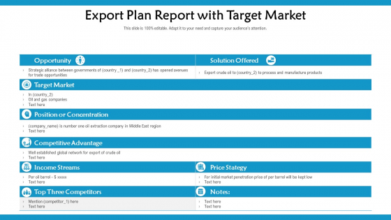 Export Plan Report With Target Market Ppt PowerPoint Presentation Inspiration Elements PDF Export Plan Report With Target Market Ppt PowerPoint Presentation Inspiration Elements PDF