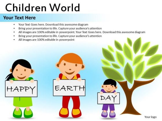 Earth Day Kids PowerPoint Ppt Templates