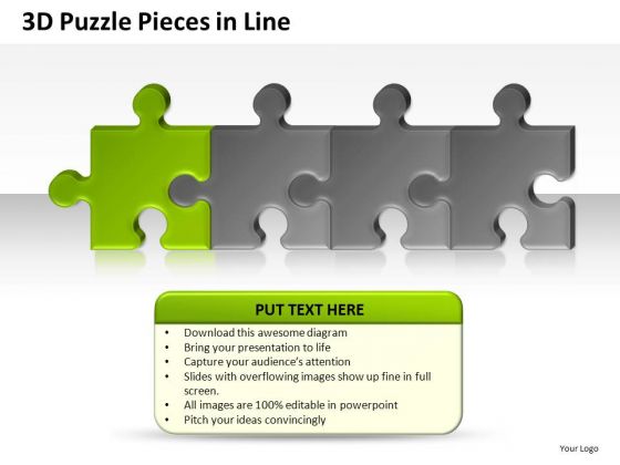 Editable 3d Puzzle Pieces In Line PowerPoint Presentation Slides And Diagrams Editable 3d Puzzle Pieces In Line PowerPoint Presentation Slides And Diagrams