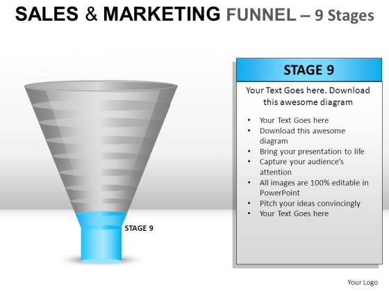 Editable 9 Stage Sales Marketing Funnel PowerPoint Slides And Ppt Diagrams Editable 9 Stage Sales Marketing Funnel PowerPoint Slides And Ppt Diagrams