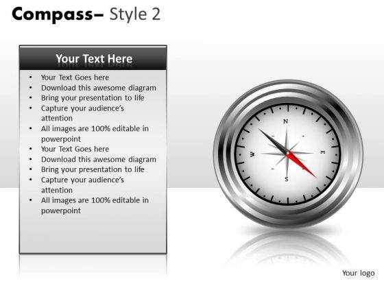 Editable Compass PowerPoint Slides And Clipart Graphics