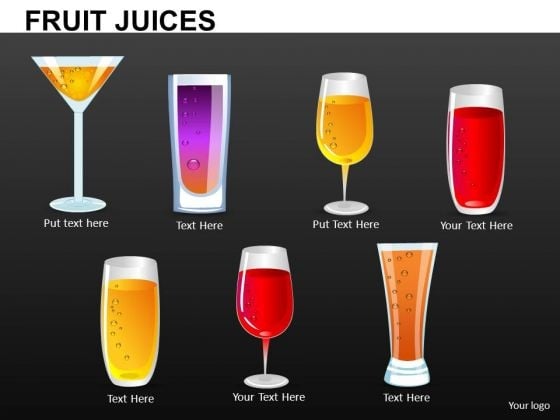 Editable Fruit Juice Glasses PowerPoint Templats Editable Fruit Juice Glasses PowerPoint Templats