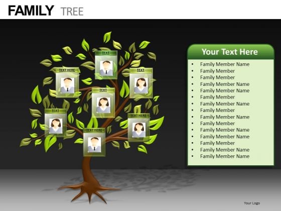 Editable Photos Family Tree PowerPoint Templates