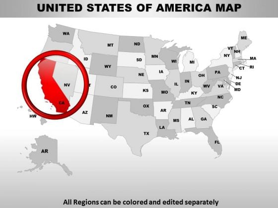 Editable Usa California State PowerPoint Maps