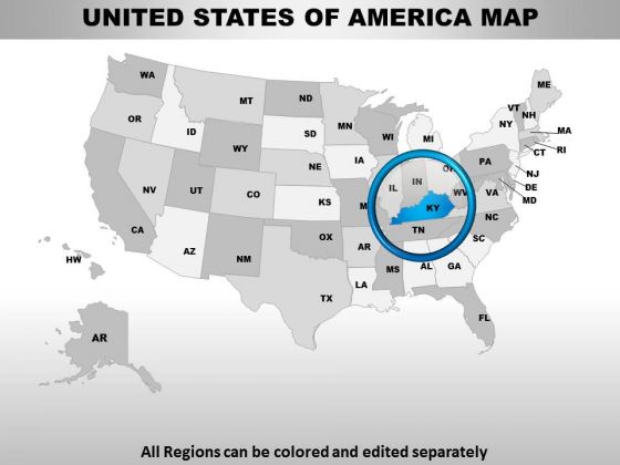 Editable Usa Kentucky State PowerPoint Maps