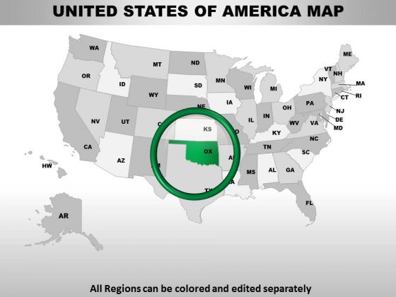 Editable Usa Oklahoma State PowerPoint Maps