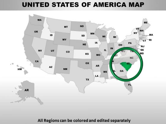 Editable Usa South Carolina State PowerPoint Maps