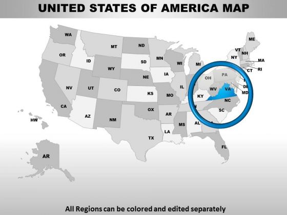 Editable Usa Virginia State PowerPoint Maps