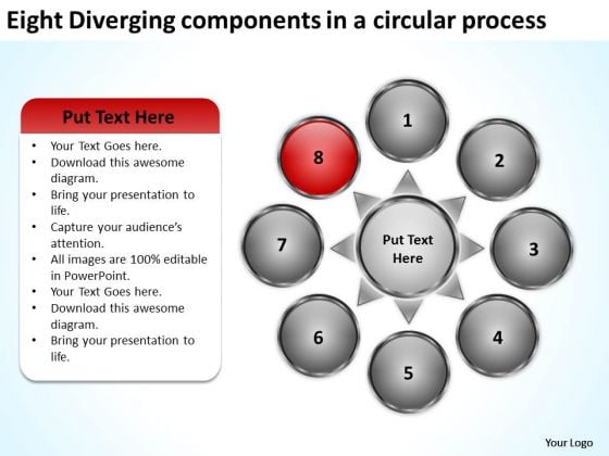 Eight Diverging Components A Circular Process Circular PowerPoint Templates Eight Diverging Components A Circular Process Circular PowerPoint Templates