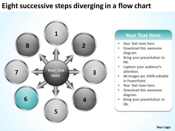 Eight Successive Steps Diverging A Flow Chart Pie Network PowerPoint Slides Eight Successive Steps Diverging A Flow Chart Pie Network PowerPoint Slides