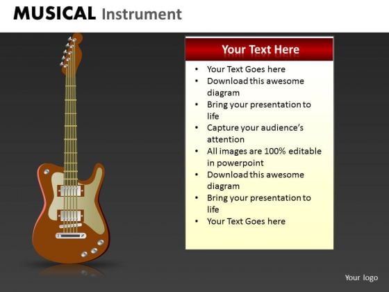 Electric Guitar PowerPoint Template Ppt Slide With Electric Guitar