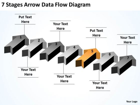 Example Of Parallel Processing 7 Stages Arrow Data Flow Diagram PowerPoint Slides