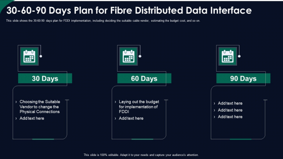 FDDI Network Standard IT 30 60 90 Days Plan For Fibre Distributed Data Interface Ppt Inspiration Diagrams PDF