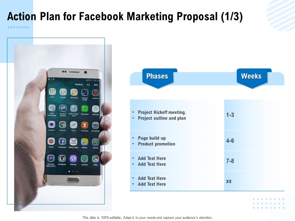 Facebook Ad Management Action Plan For Facebook Marketing Proposal Ppt Infographics Styles PDF