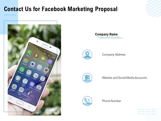 Facebook Ad Management Contact Us For Facebook Marketing Proposal Ppt File Graphic Images PDF