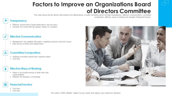 Factors To Improve An Organizations Board Of Directors Committee Ppt PowerPoint Presentation Gallery Samples PDF Factors To Improve An Organizations Board Of Directors Committee Ppt PowerPoint Presentation Gallery Samples PDF