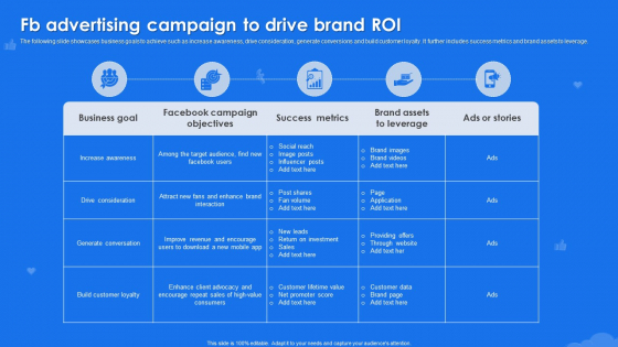 Fb Advertising Campaign To Drive Brand ROI Download PDF Fb Advertising Campaign To Drive Brand ROI Download PDF