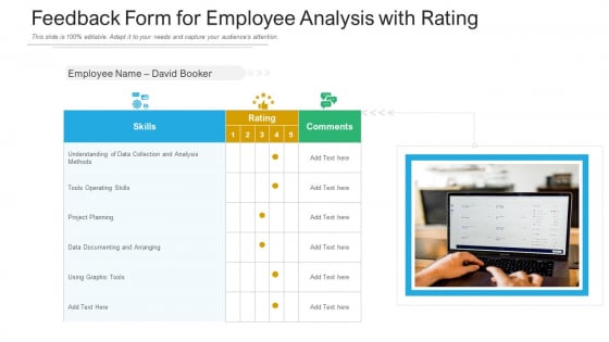 Feedback Form For Employee Analysis With Rating Ppt PowerPoint Presentation Pictures Show PDF
