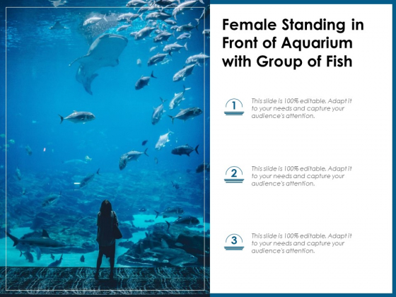 Female Standing In Front Of Aquarium With Group Of Fish Ppt PowerPoint Presentation File Templates PDF