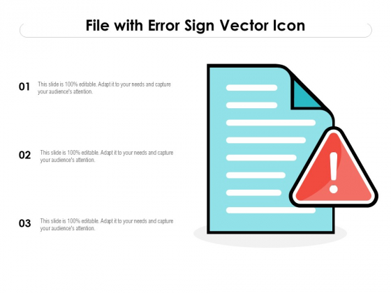 File With Error Sign Vector Icon Ppt PowerPoint Presentation File Visuals PDF
