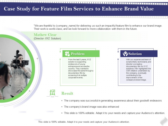 Film Branding Enrichment Case Study For Feature Film Services To Enhance Brand Value Slides PDF Film Branding Enrichment Case Study For Feature Film Services To Enhance Brand Value Slides PDF
