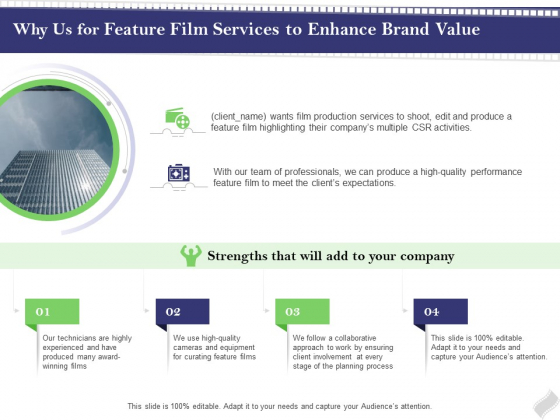 Film Branding Enrichment Why Us For Feature Film Services To Enhance Brand Value Diagrams PDF Film Branding Enrichment Why Us For Feature Film Services To Enhance Brand Value Diagrams PDF