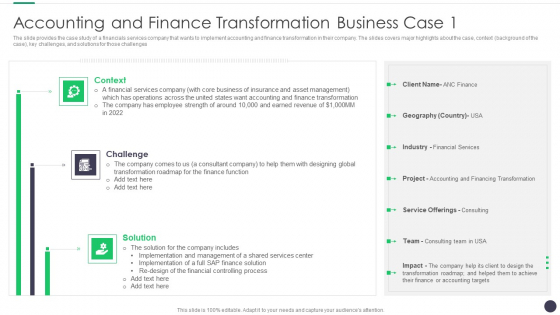 Finance And Accounting Online Conversion Plan Accounting And Finance Transformation Brochure PDF