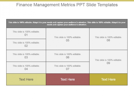 Finance Management Metrics Ppt Slide Templates