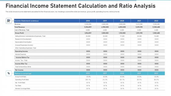 Financial Income Statement Calculation And Ratio Analysis Mockup PDF Financial Income Statement Calculation And Ratio Analysis Mockup PDF