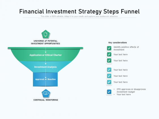 Financial Investment Strategy Steps Funnel Ppt PowerPoint Presentation File Portfolio PDF