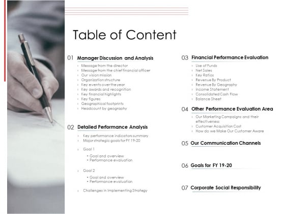 Financial PAR Table Of Content Ppt Infographic Template Show PDF Financial PAR Table Of Content Ppt Infographic Template Show PDF