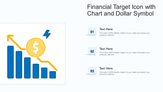 Financial Target Icon With Chart And Dollar Symbol Ppt Infographics Rules PDF