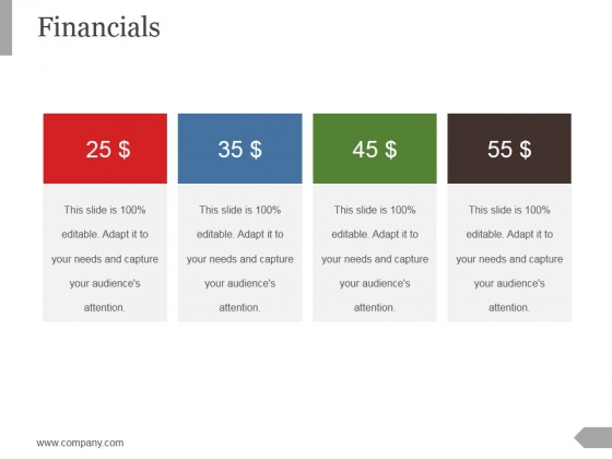 Financials Ppt PowerPoint Presentation Infographics Financials Ppt PowerPoint Presentation Infographics