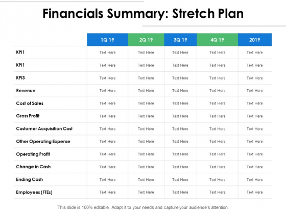 Financials Summary Stretch Plan Ppt PowerPoint Presentation Summary Sample Financials Summary Stretch Plan Ppt PowerPoint Presentation Summary Sample