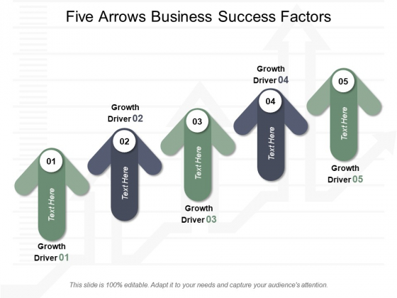 Five Arrows Business Success Factors Ppt Powerpoint Presentation Infographics Icons