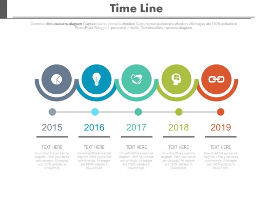 Five Circles Linear Timeline Chart With Icons Powerpoint Slides Five Circles Linear Timeline Chart With Icons Powerpoint Slides