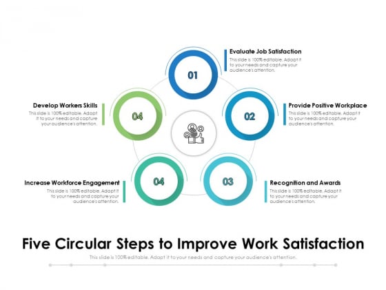 Five Circular Steps To Improve Work Satisfaction Ppt PowerPoint Presentation Outline Guidelines PDF Five Circular Steps To Improve Work Satisfaction Ppt PowerPoint Presentation Outline Guidelines PDF