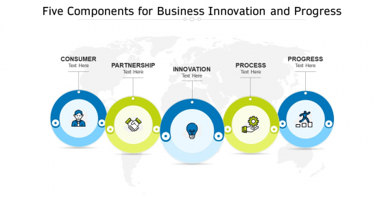 Five Components For Business Innovation And Progress Ppt PowerPoint Presentation File Master Slide PDF Five Components For Business Innovation And Progress Ppt PowerPoint Presentation File Master Slide PDF
