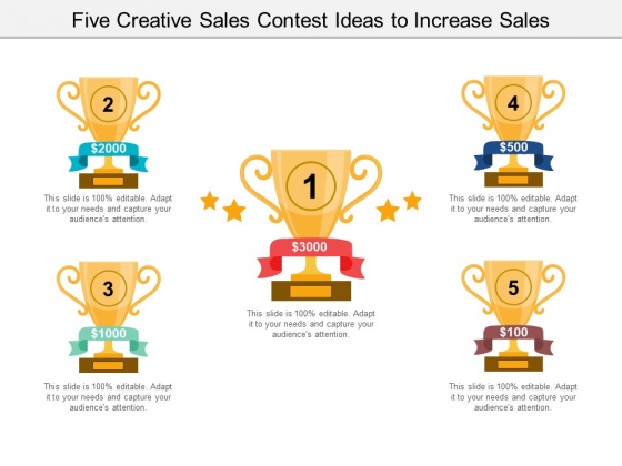 Five Creative Sales Contest Ideas To Increase Sales Ppt PowerPoint Presentation Styles Microsoft
