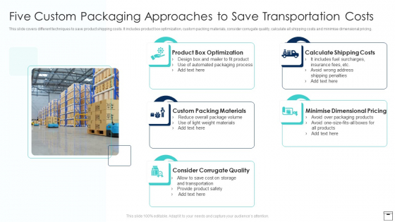 Five Custom Packaging Approaches To Save Transportation Costs Structure PDF Five Custom Packaging Approaches To Save Transportation Costs Structure PDF