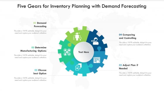 Five Gears For Inventory Planning With Demand Forecasting Ppt PowerPoint Presentation File Inspiration PDF
