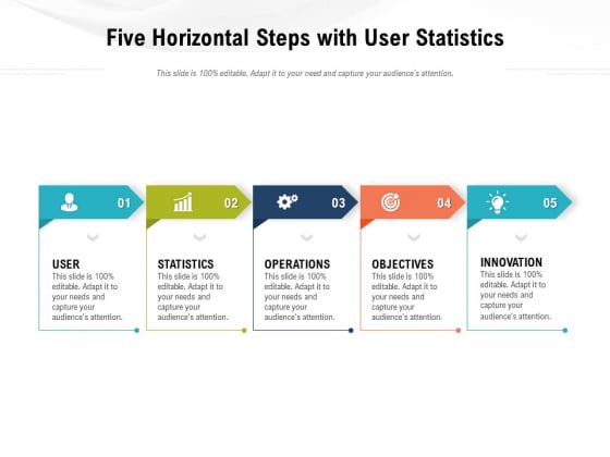 Five Horizontal Steps With User Statistics Ppt PowerPoint Presentation File Portrait PDF