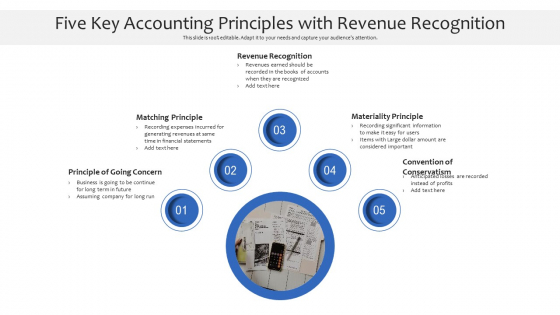 Five Key Accounting Principles With Revenue Recognition Ppt PowerPoint Presentation Deck PDF Five Key Accounting Principles With Revenue Recognition Ppt PowerPoint Presentation Deck PDF