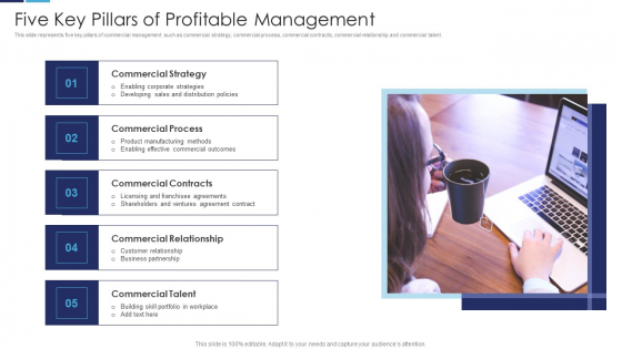 Five Key Pillars Of Profitable Management Infographics PDF Five Key Pillars Of Profitable Management Infographics PDF