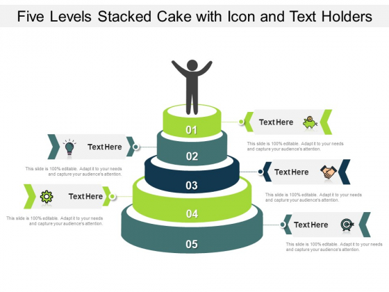 Five Levels Stacked Cake With Icon And Text Holders Ppt PowerPoint Presentation Design Templates PDF Five Levels Stacked Cake With Icon And Text Holders Ppt PowerPoint Presentation Design Templates PDF