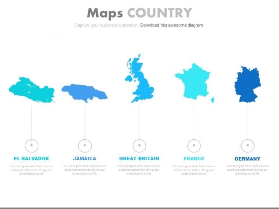 Five Maps For Different Countries Powerpoint Slides Five Maps For Different Countries Powerpoint Slides