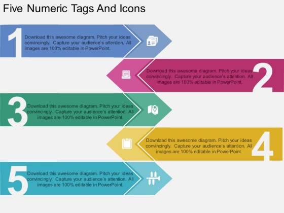 Five Numeric Tags And Icons Powerpoint Template Five Numeric Tags And Icons Powerpoint Template
