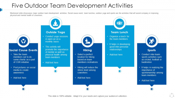Five Outdoor Team Development Activities Sample PDF