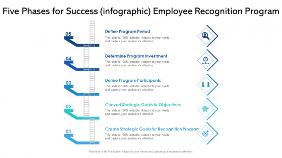 Five Phases For Success Infographic Employee Recognition Program Ppt PowerPoint Presentation File Graphics Pictures PDF